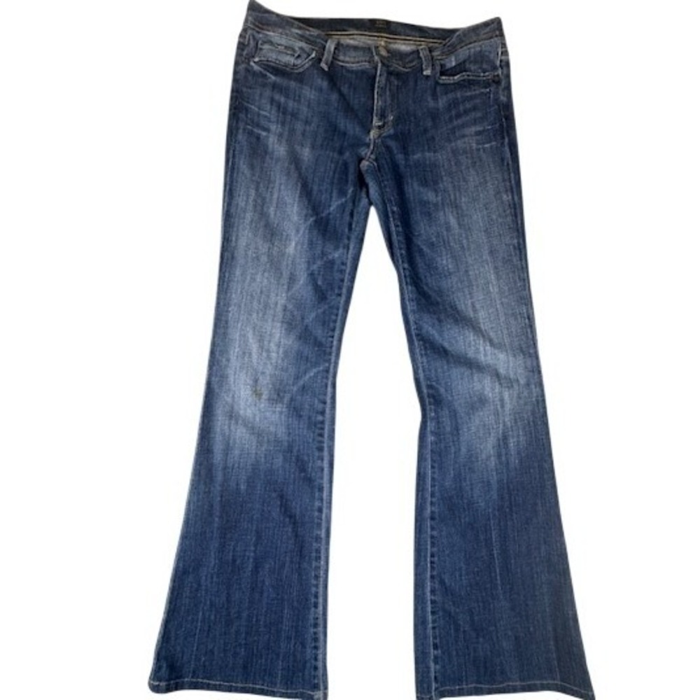 Citizens of Humanity Jeans Womens 30 Flare Low Rise Blue Denim Whiskered USA